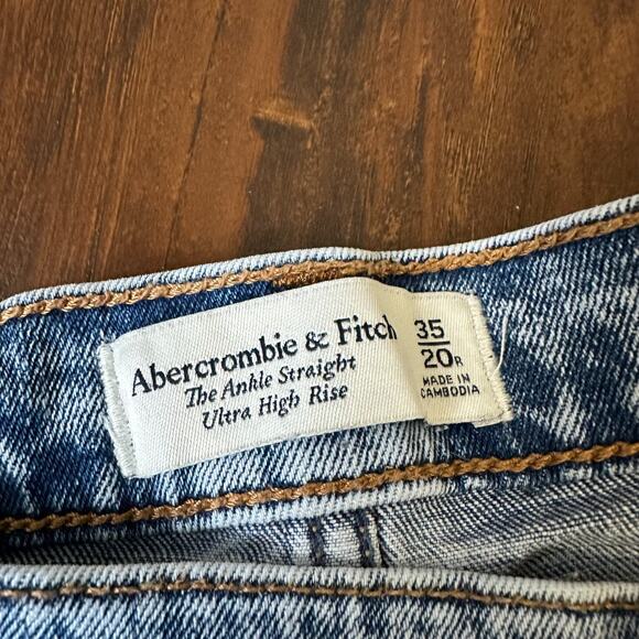 ABERCROMBIE & FITCH The Ankle Straight Jeans Blue Ultra High Rise - Picture 8 of 13